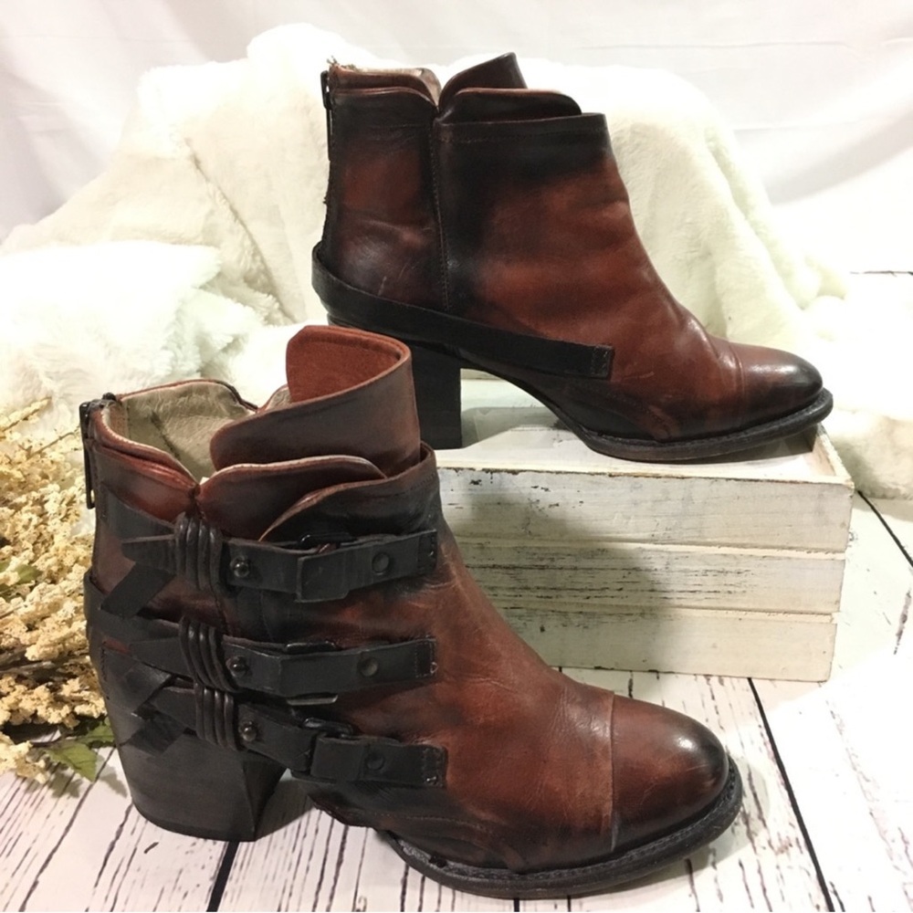 Freebird by Steven Distressed Brown Ankle Boots